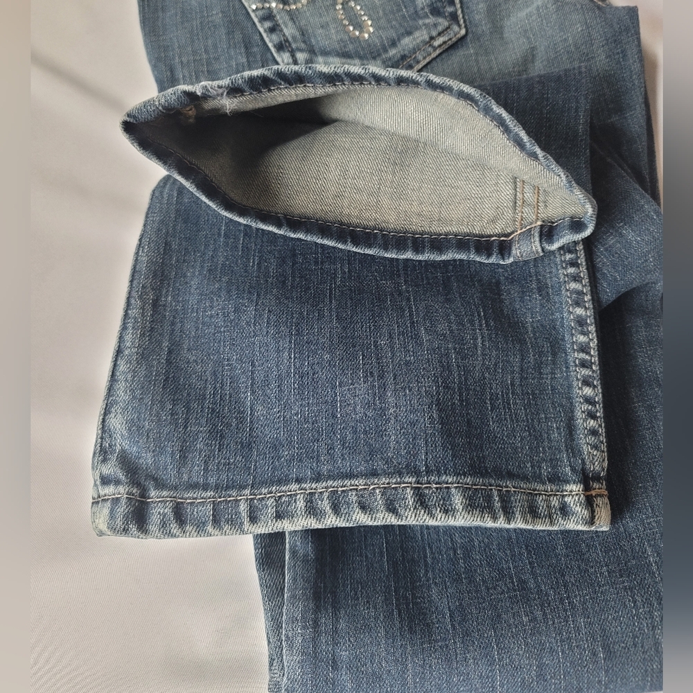 NWT Vintage Guess Premium Rhinestone Embellished Stretch Low Rise Jeans, Sz. 24 - Picture 8 of 16